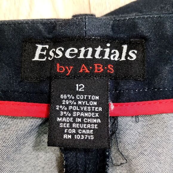 Essentials by A.B.S.‎ Pants Womens 12 (32) Denim Look Dress Pants Cotton Blend - Picture 10 of 11